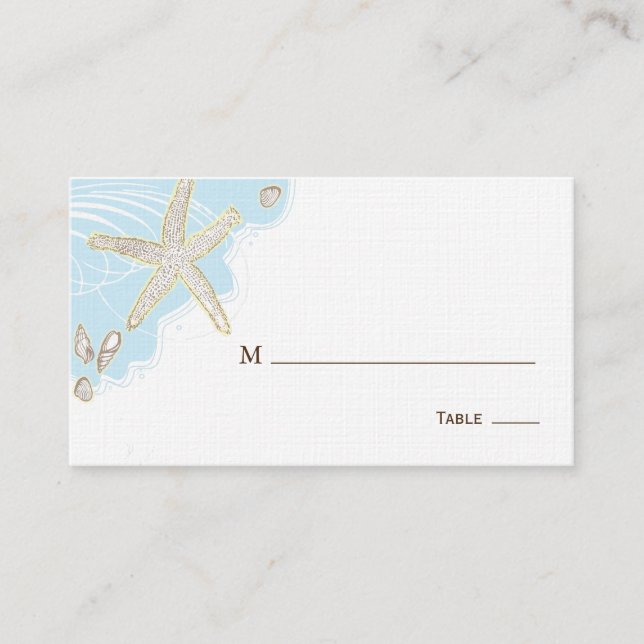 Seashell Wedding Table Place / Sitzkarte Platzkarte (Vorderseite)