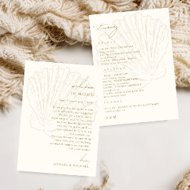 Seashell Wedding Welcome Letter Itinerary Card Einladung