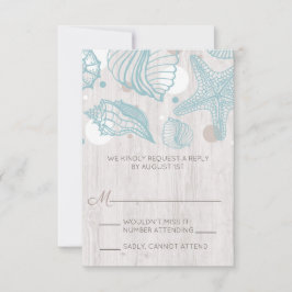 Seashell Whitewusell Wood Beach RSVP Cards Karte