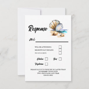 Seashells 3D Strand nautische elegante Muscheln Ma RSVP Karte