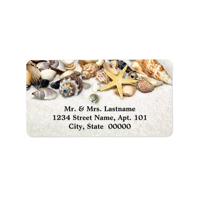 Seashells Address Labels Adressaufkleber (Vorne)