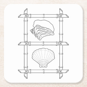 Seashells Adult Coloring Paper Untersetzer