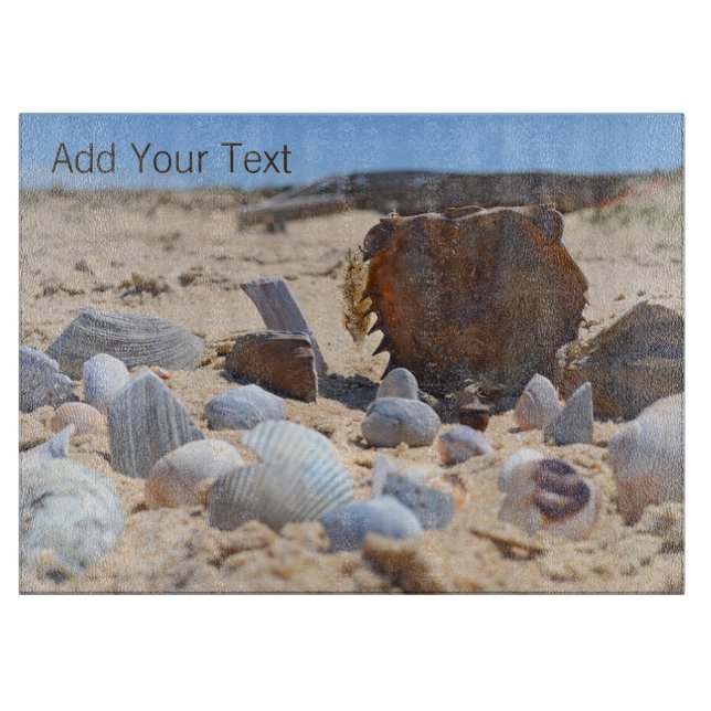 Seashells am Strand von Shirley Taylor Schneidebrett (Vorderseite)