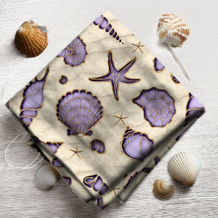Seashells and Sand Lila ID782 Stoff