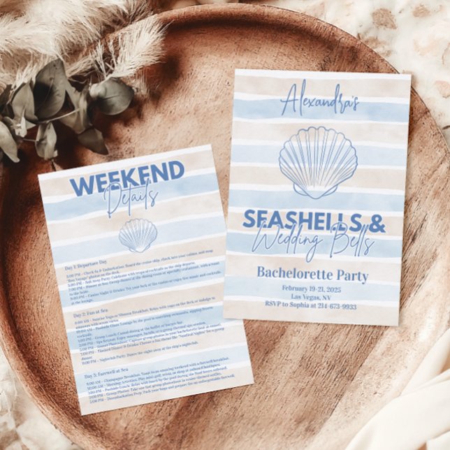 Seashells and Wedding Bachelorette Einladung (Von Creator hochgeladen)