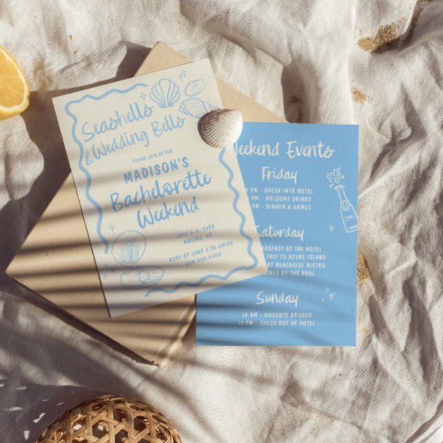 Seashells and Wedding Bachelorette Einladung (Von Creator hochgeladen)