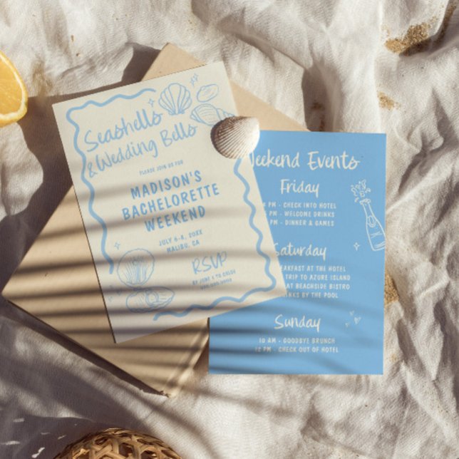 Seashells and Wedding Bachelorette Einladung (Von Creator hochgeladen)