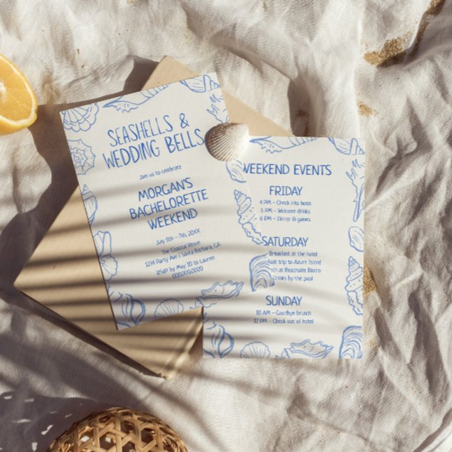 Seashells and Wedding Bachelorette Weekend Einladung (Von Creator hochgeladen)