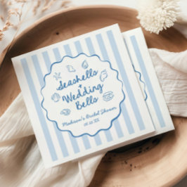 Seashells and Wedding Bells Coastal Bridal Shower Serviette