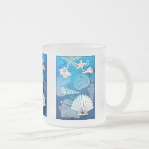 Seashells Aqua Ocean Glass Tasse