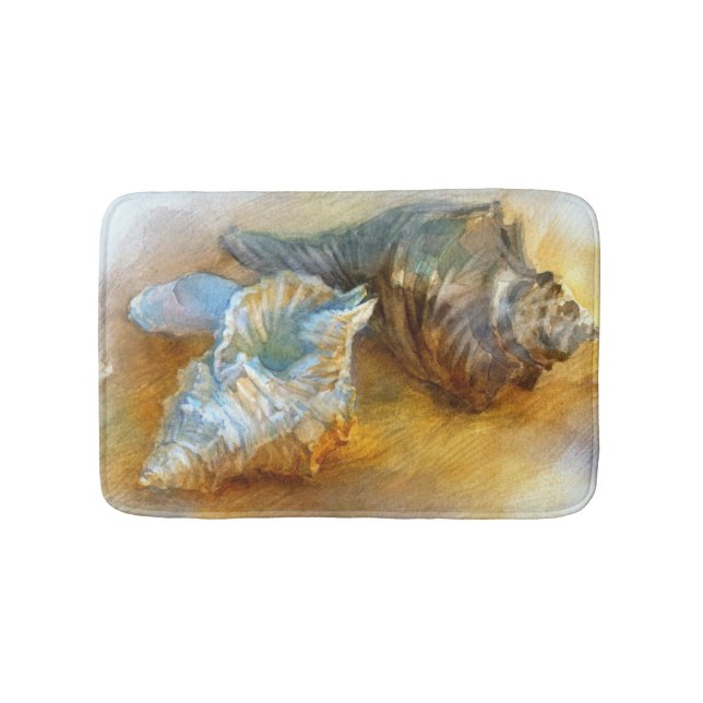 Seashells auf dem Strand Badematte (Vorderseite)