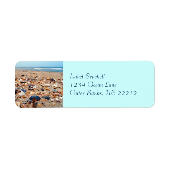 Seashells auf den Beach Address Labels (Vorne)