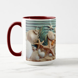 Seashells Beach 3D Tasse - Sippen Sie auf die Meer