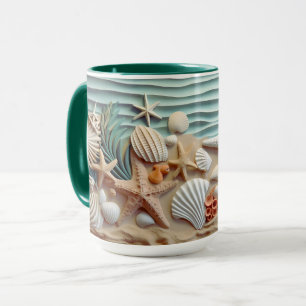 Seashells Beach 3D Tasse - Sippen Sie auf die Meer