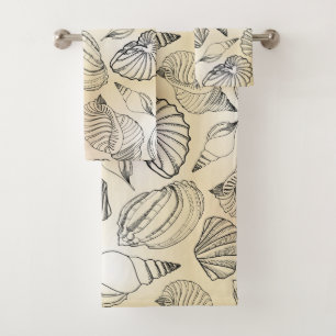 Seashells Beach House Nautical Badhandtuch Set