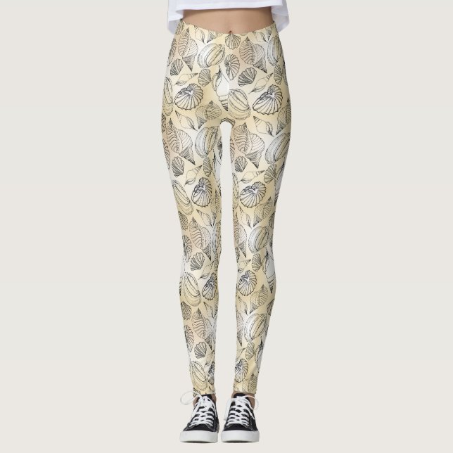 Seashells Beach House Nautical Leggings (Vorderseite)