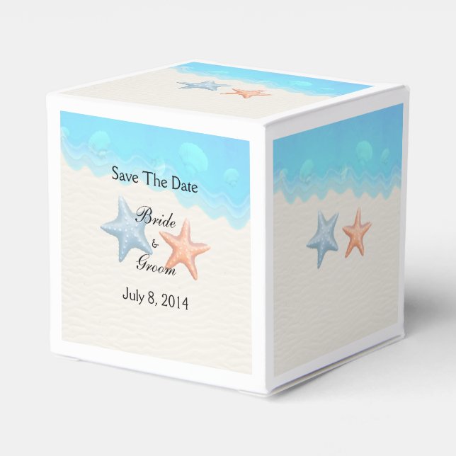 Seashells Beach Save the Date Geschenkschachtel (Rückseite)