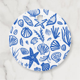 Seashells Beach Wedding Blue White CUSTOM Geschenkanhänger