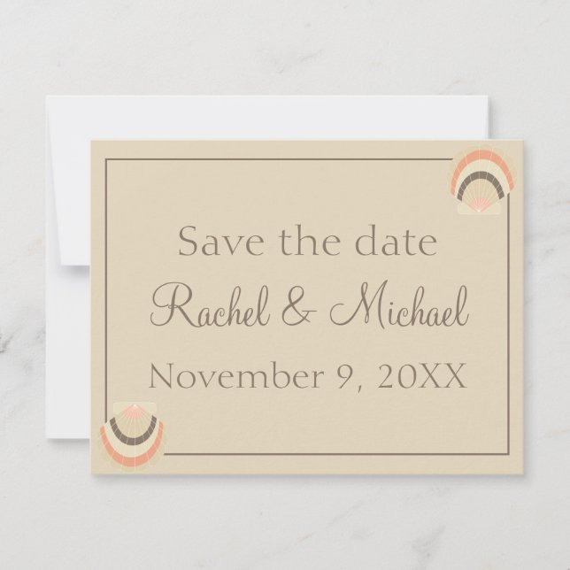 Seashells Beach Wedding Charm Save The Date (Vorderseite)