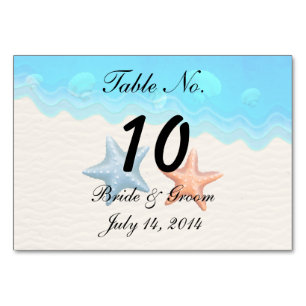 Seashells Beach Wedding Table Card Tischnummer