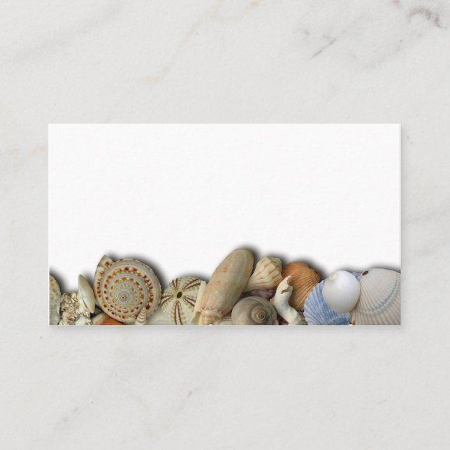 Seashells Blank Escort Cards Platzkarte (Vorderseite)