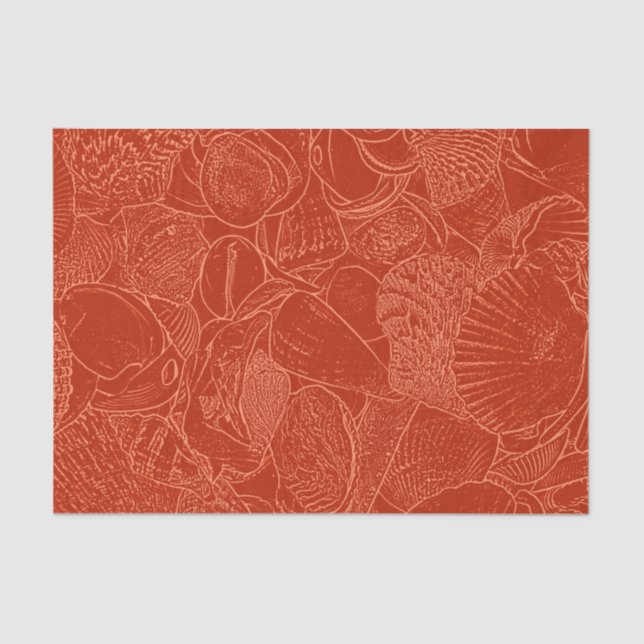 Seashells Burnt Orange Ocean Beach Seidenpapier (Vorderseite)