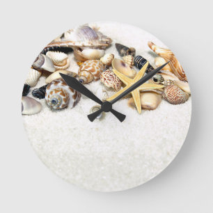 Seashells Clock Runde Wanduhr