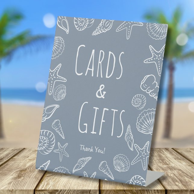 Seashells Coastal Brautparty Cards & Gifts Zeichen Sockelschild (Von Creator hochgeladen)