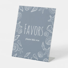 Seashells Coastal Brautparty Favoriten Zeichen Sockelschild