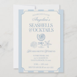 Seashells & Cocktails Bachelorette Itinerary and Einladung