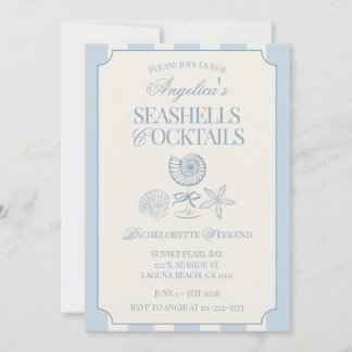 Seashells & Cocktails Bachelorette Itinerary and Einladung