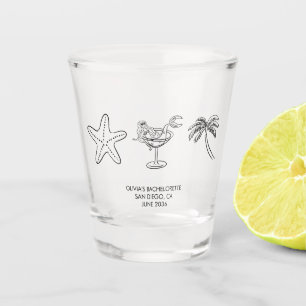 Seashells & Cocktails Beach Bachelorette Gefallen Schnapsglas