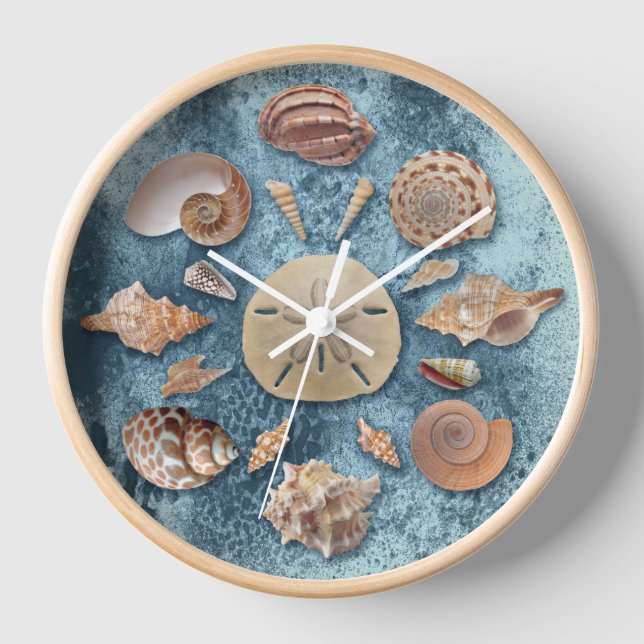 Seashells Collection Mandala Uhr (Vorderseite)