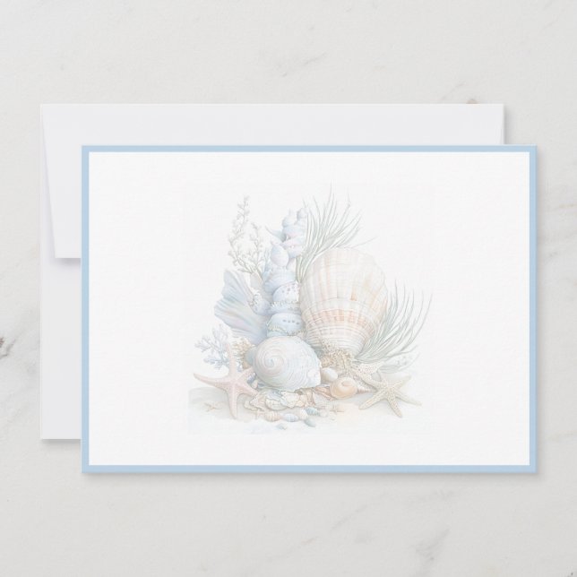 Seashells Flat Note Card Mitteilungskarte (Vorderseite)