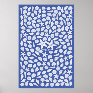 Seashells Gästebuchposter - 200 Plätze Poster