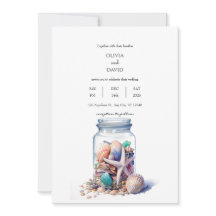 Seashells Glass Jar Centerpiece Beach Wedding