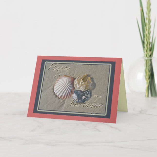 Seashells Happy Birthday Coordinated Items Karte (Vorderseite)