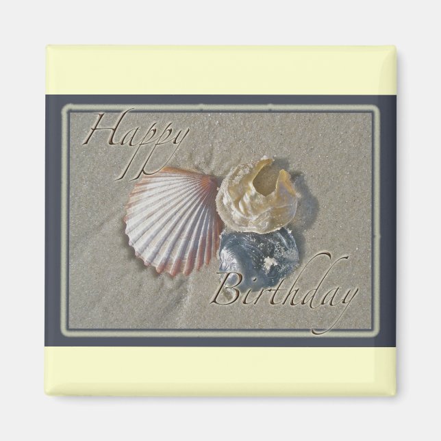 Seashells Happy Birthday Coordinated Items Magnet (Vorne)
