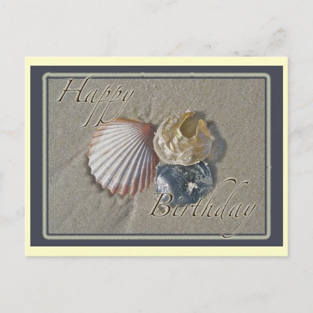 Seashells Happy Birthday Coordinated Items Postkarte (Vorderseite)