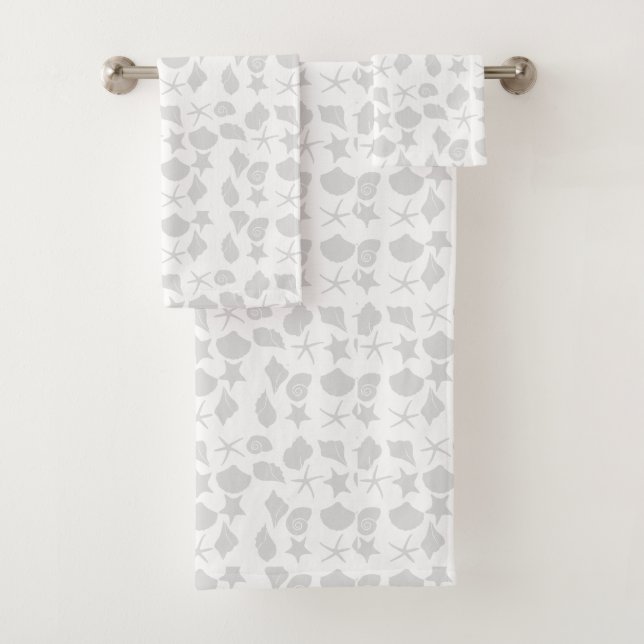 Seashells hellgrau badhandtuch set (Insitu)