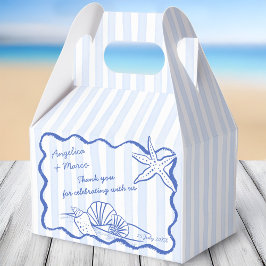 Seashells Hochzeitsstimmung am blauen Grenzstrand Geschenkschachtel