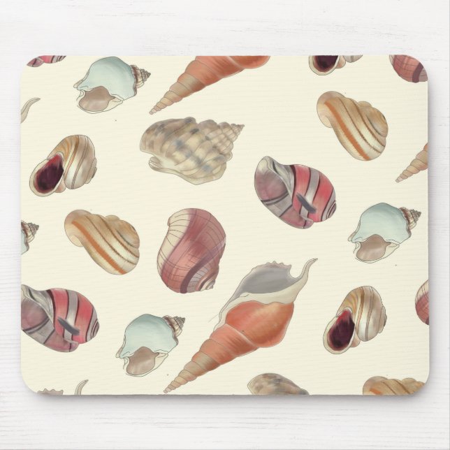 Seashells Illustration Mousepad (Vorne)