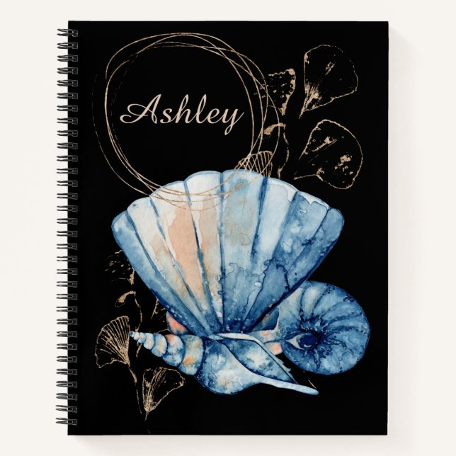 Seashells Individuelle Name Notebook Notizbuch (Vorderseite)