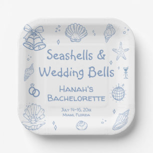 Seashells Junggeselinnen-Abschied Pappteller