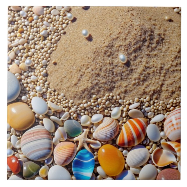 Seashells Keramik Tile Fliese (Vorderseite)