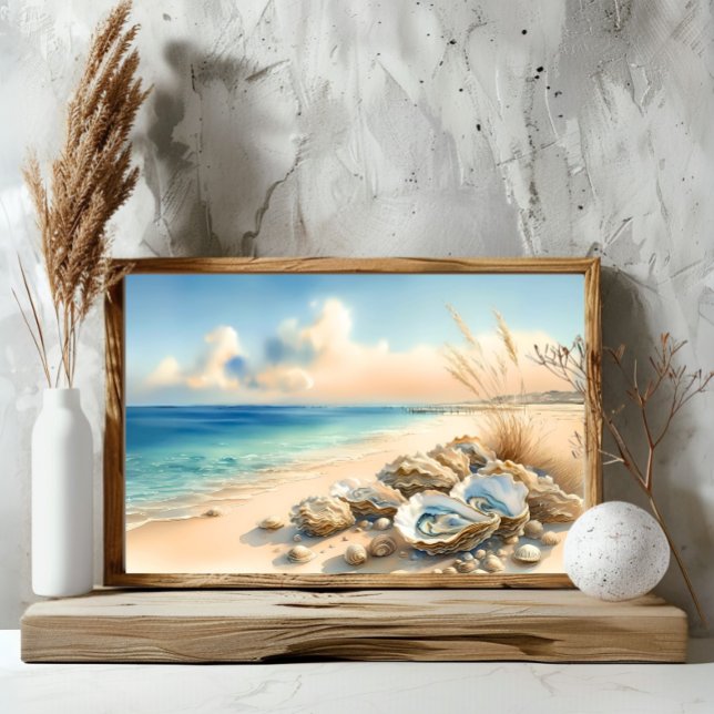 Seashells Kies Shore Ocean Beach Art Print Poster (Von Creator hochgeladen)