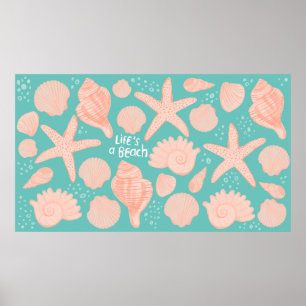 Seashells Life ist eine Illustration der Beach Pin Poster