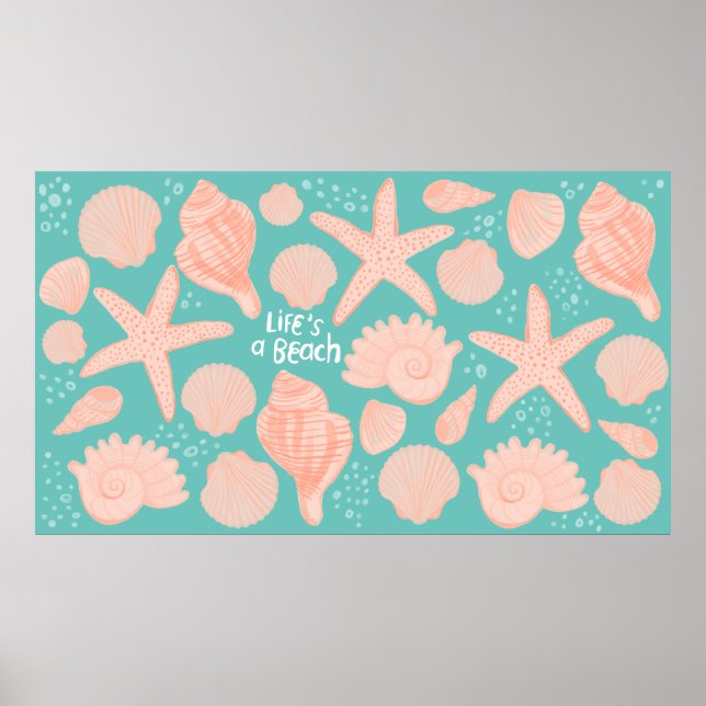 Seashells Life ist eine Illustration der Beach Pin Poster (Vorne)