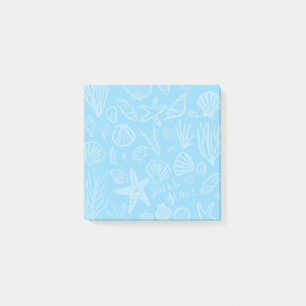 Seashells Light Blue Beach MUSCHEL YEAH Post-it Klebezettel