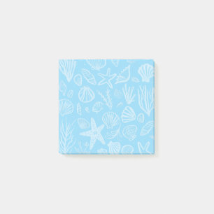 Seashells Light Blue Beach Muscheln Ocean Post-it Klebezettel